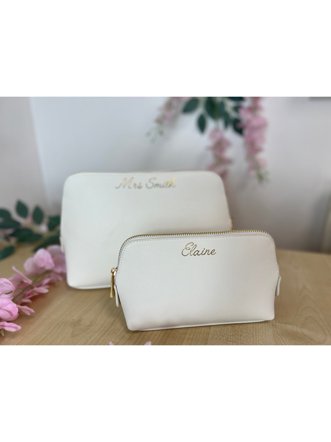 Personalised name make-up bag with gold foil