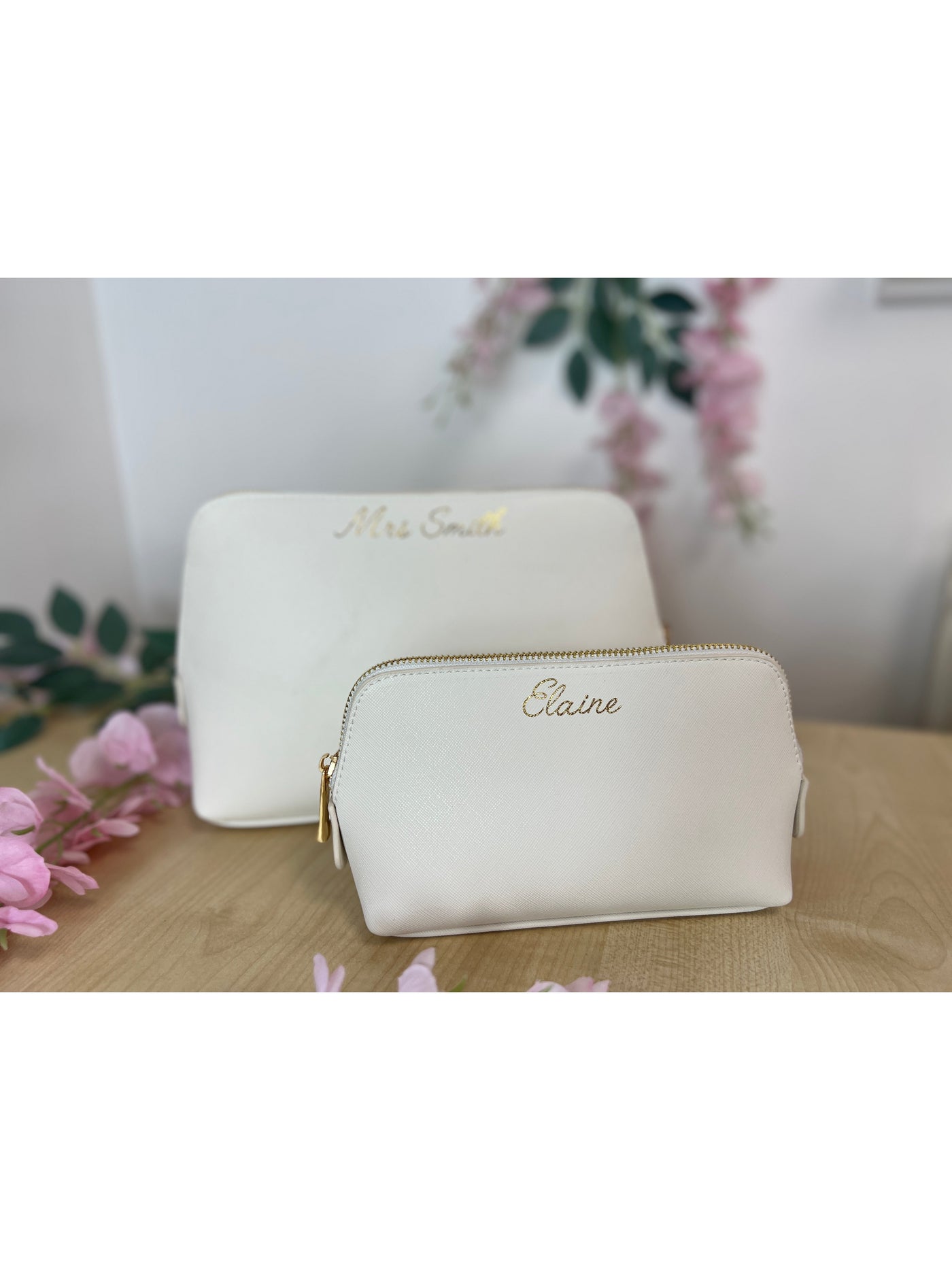 Personalised name make-up bag with gold foil