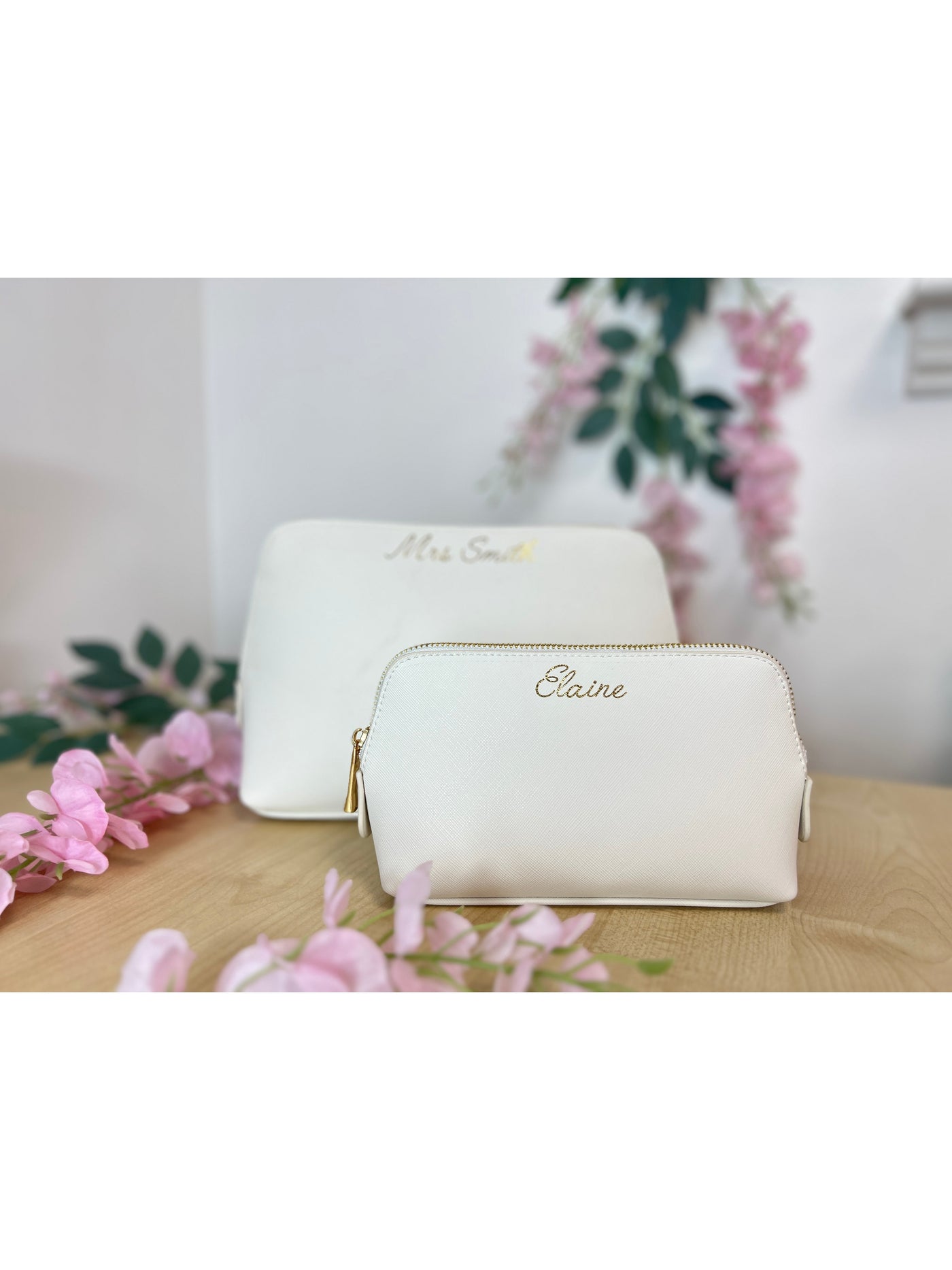 Personalised name make-up bag with gold foil