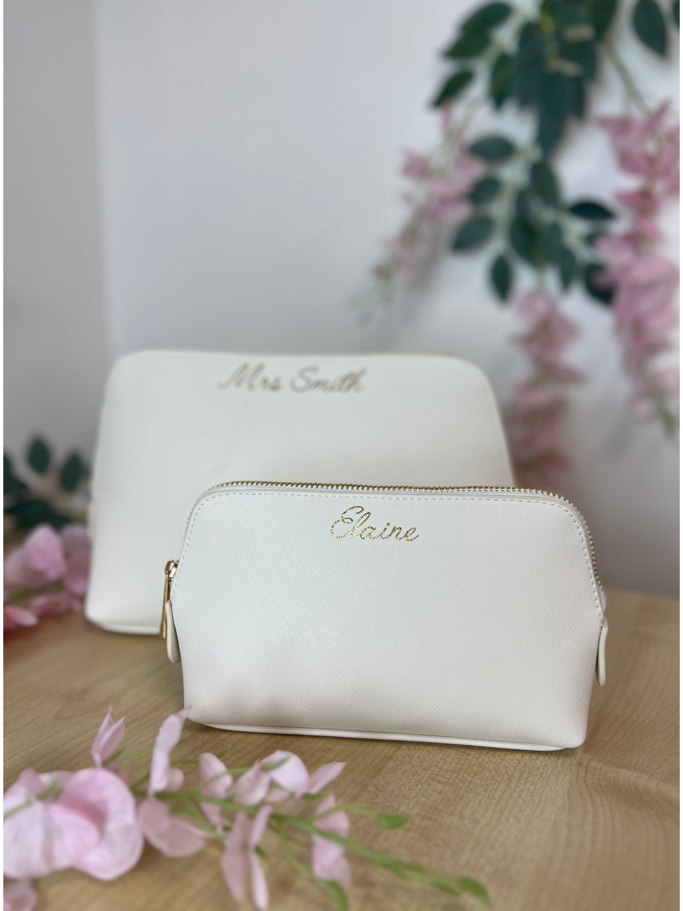 Personalised name make-up bag with gold foil