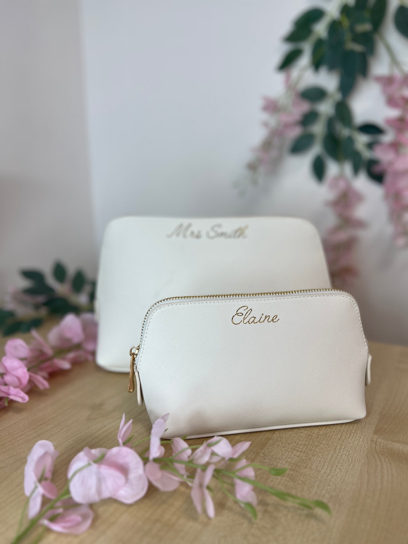 Personalised name make-up bag with gold foil