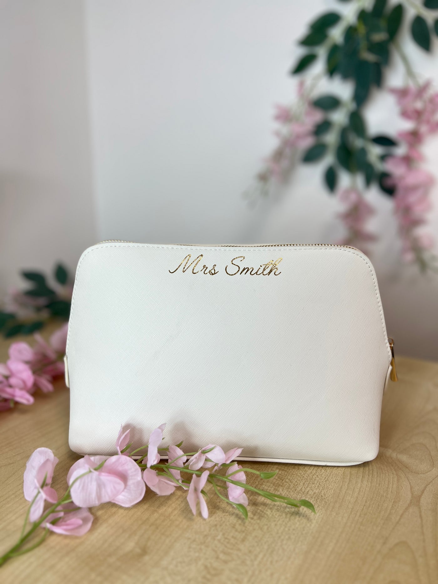 Personalised name make-up bag with gold foil