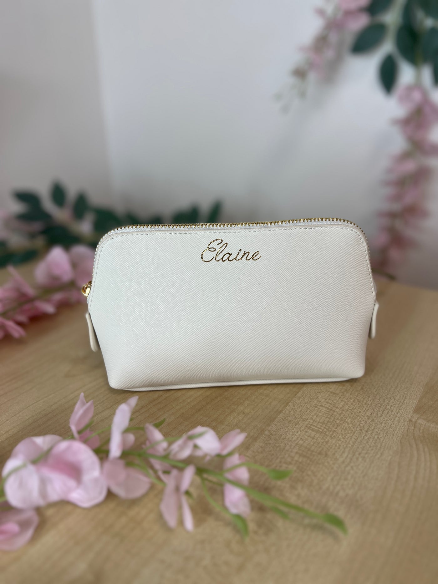 Personalised name make-up bag with gold foil