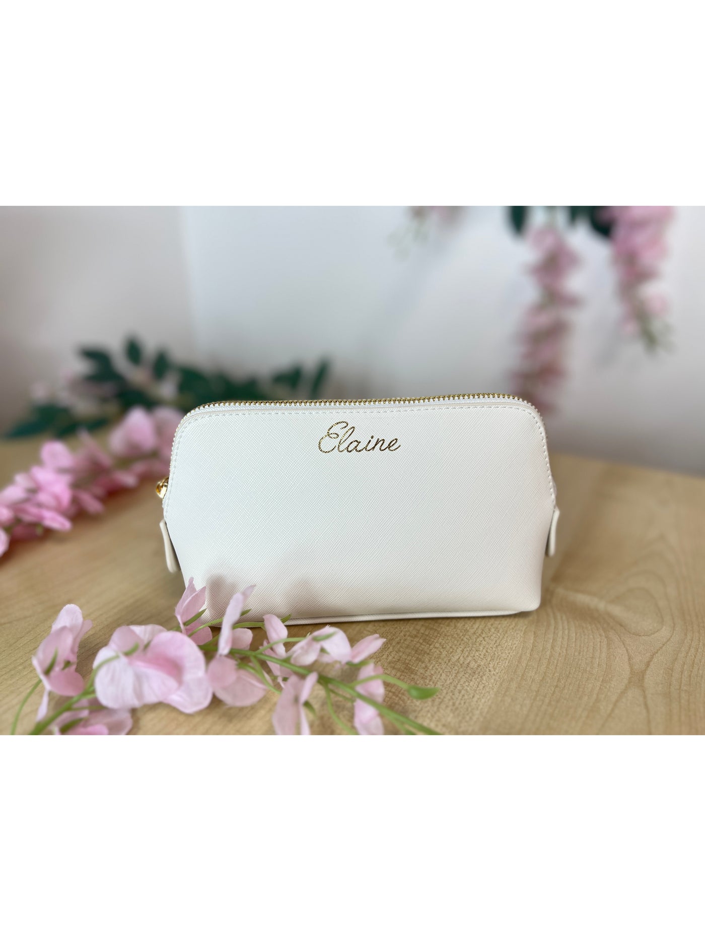 Personalised name make-up bag with gold foil