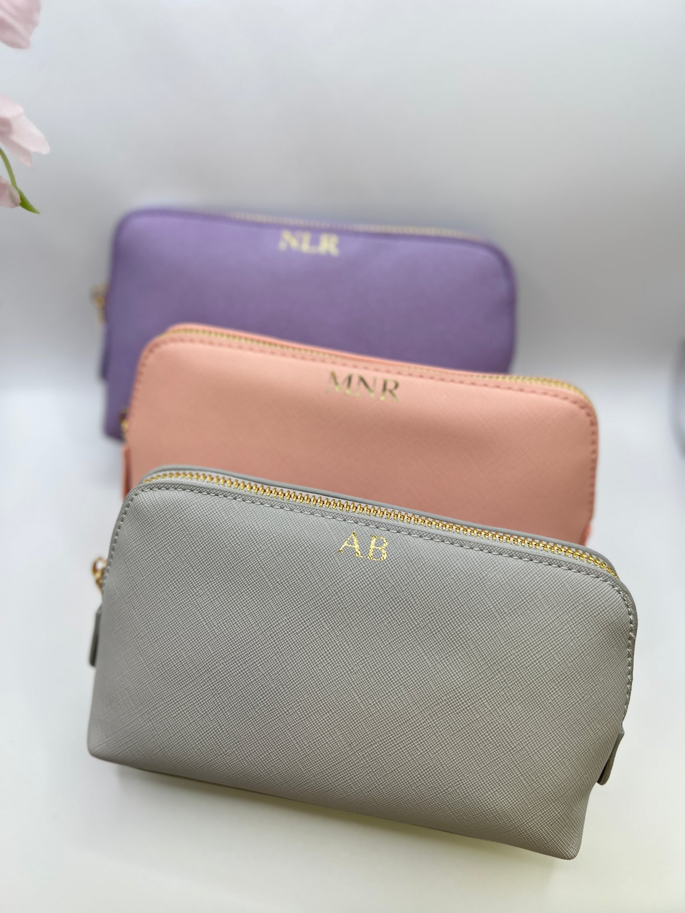 Personalised Cosmetic bag with small monogram