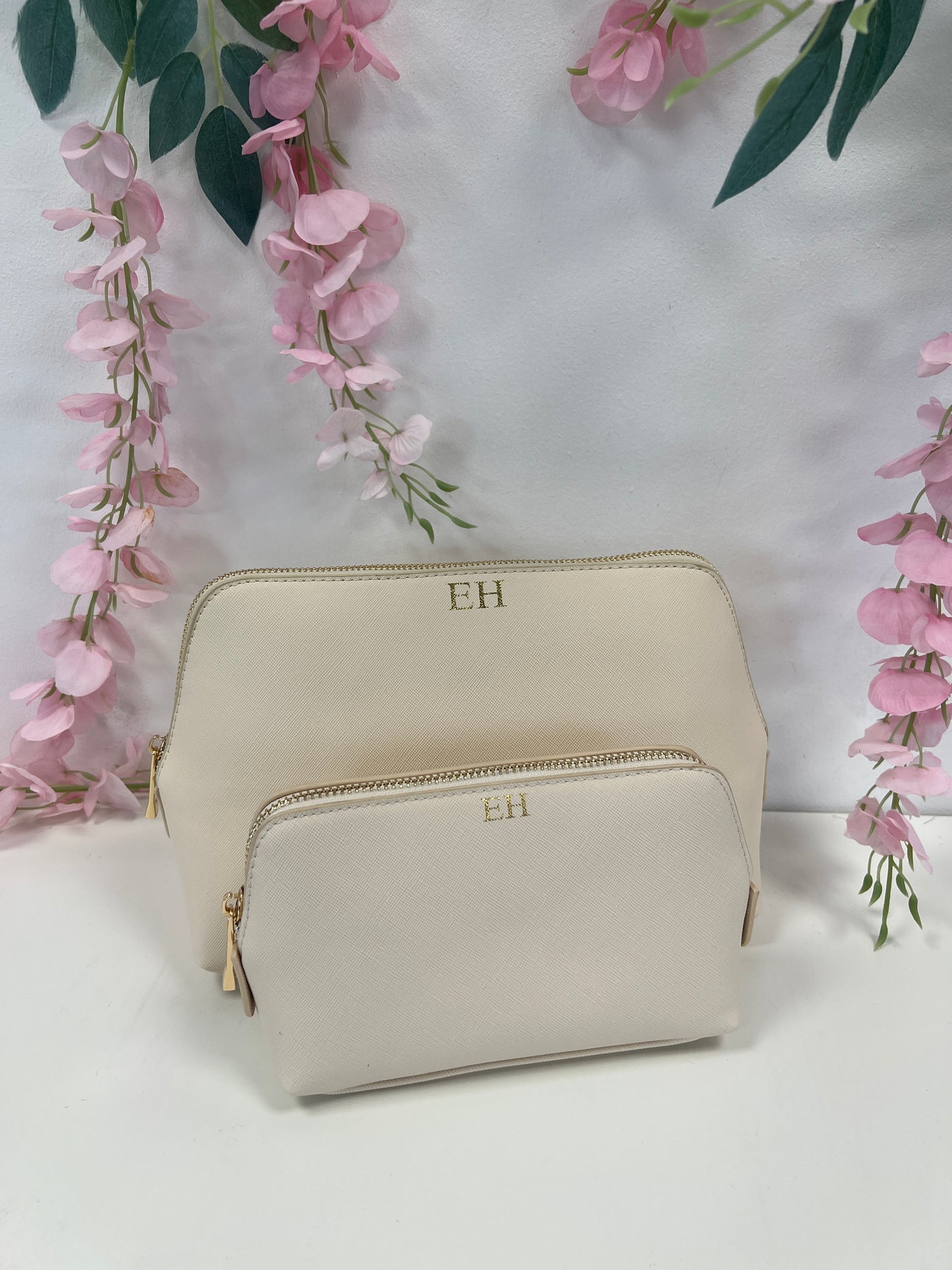 Personalised Cosmetic bag with small monogram