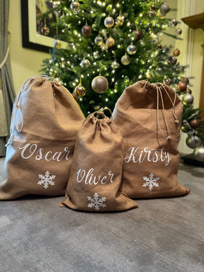 Personalised Santa Sacks | Stockings for Christmas | Kids Gift Bags | Christmas Eve Box | Custom xmas gift | Personalize Stocking Stuffer