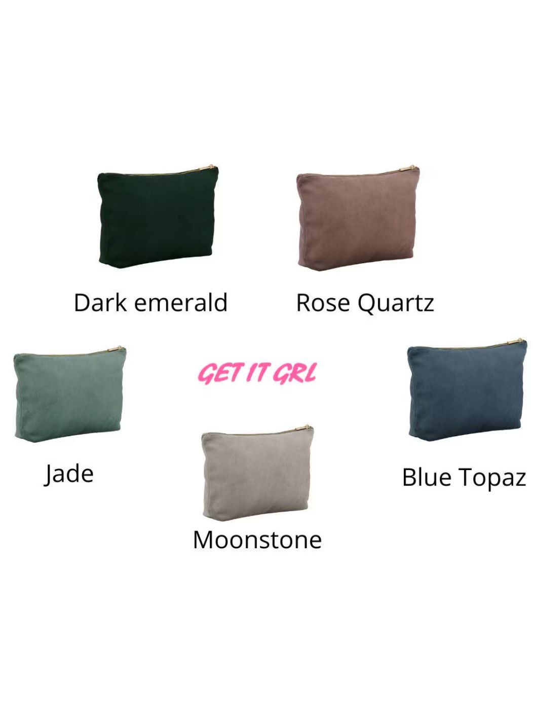 Personalised velvet cosmetic bag with name