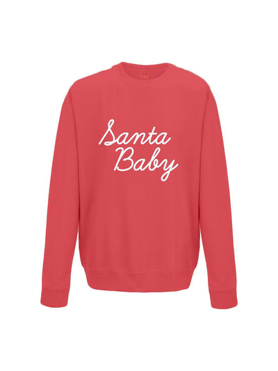 Santa Baby Christmas Jumper in baby Pink