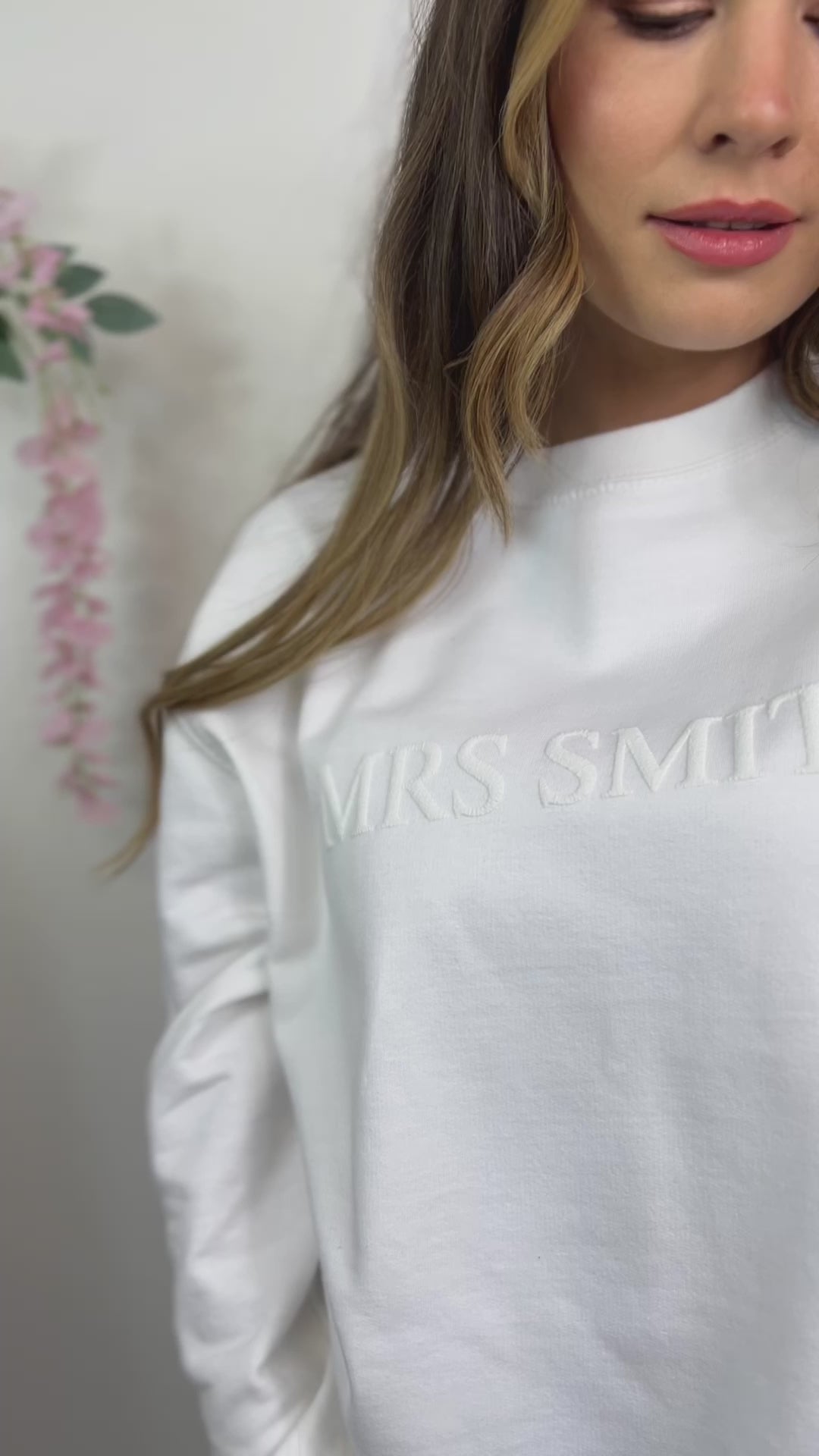 Personalised Mrs Embossed Name Sweatshirt
