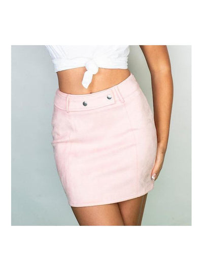 LOLA blue suede skirt