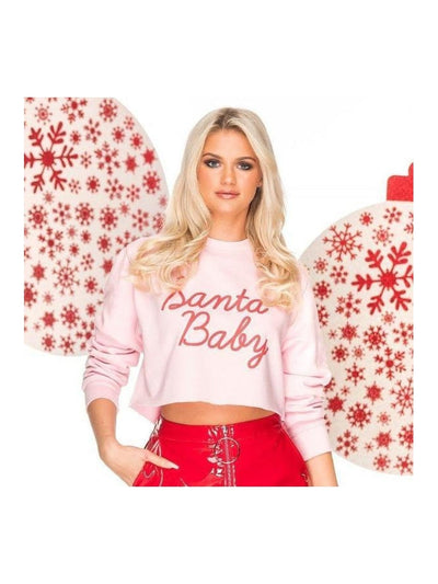SANTA BABY Cropped Christmas Jumper