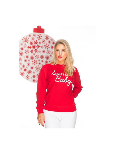 Santa Baby Christmas Jumper in baby Pink