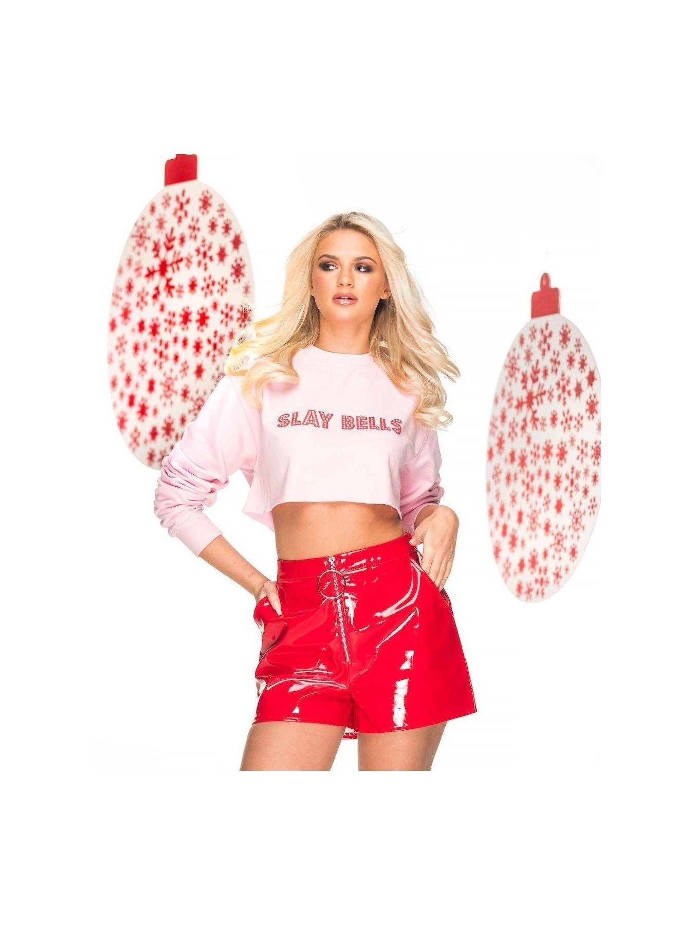 SLAY BELLS cropped Christmas Jumper