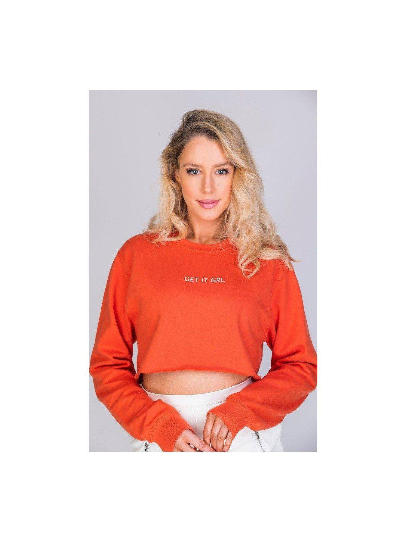 GET IT GRL cropped sweatshirt in orange