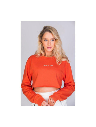 GET IT GRL cropped sweatshirt in orange