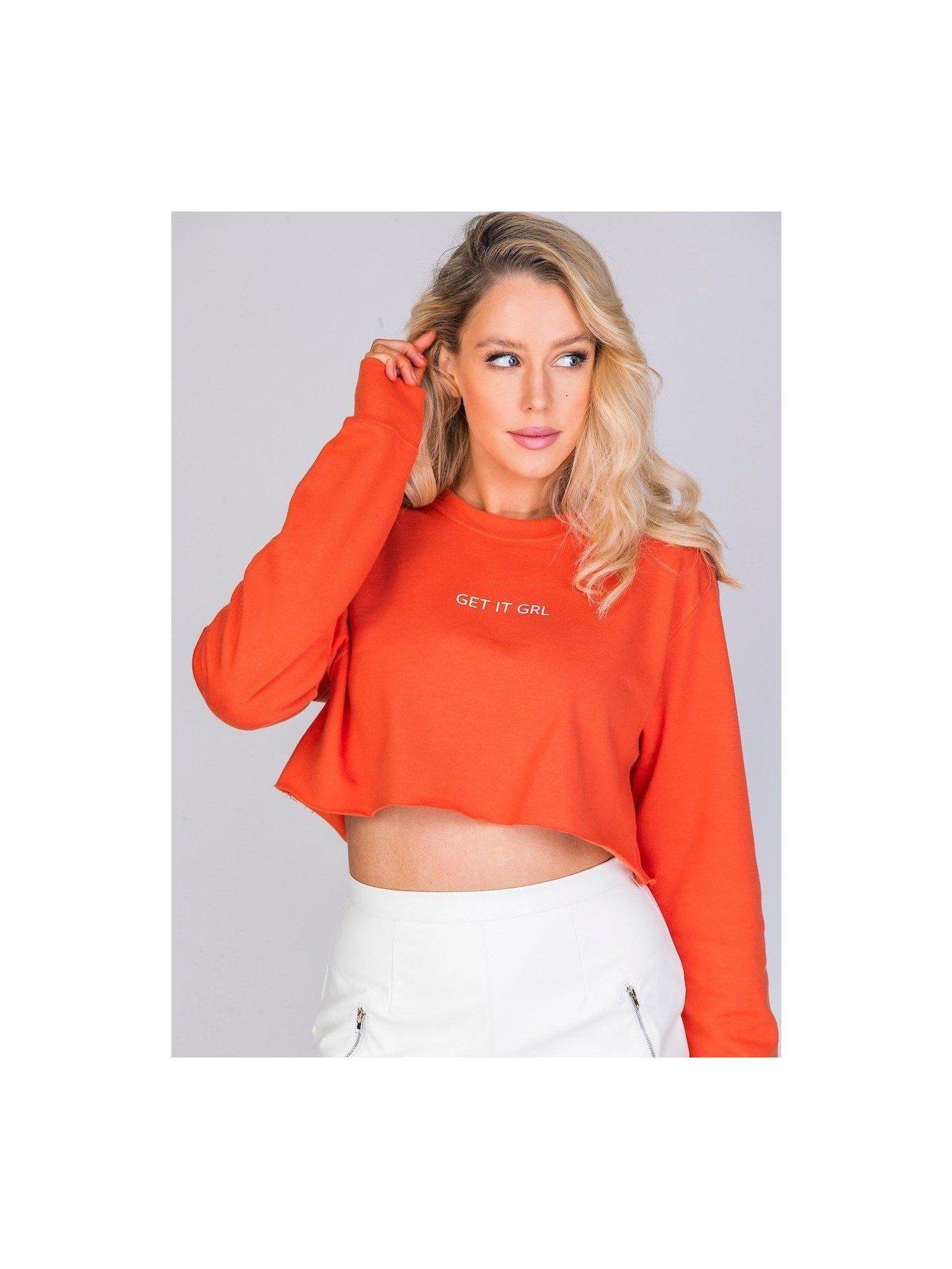 GET IT GRL cropped sweatshirt in orange