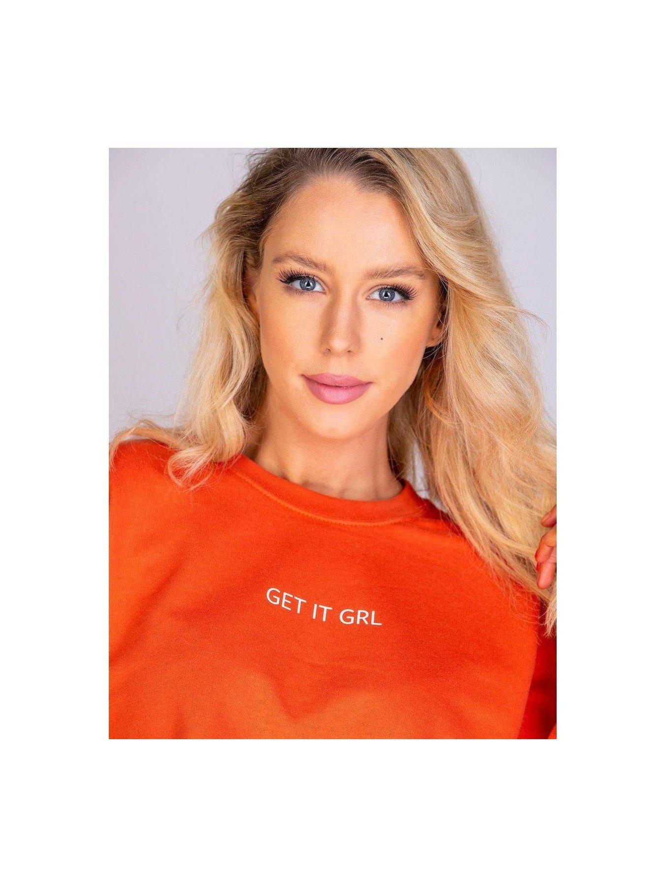 GET IT GRL cropped sweatshirt in orange