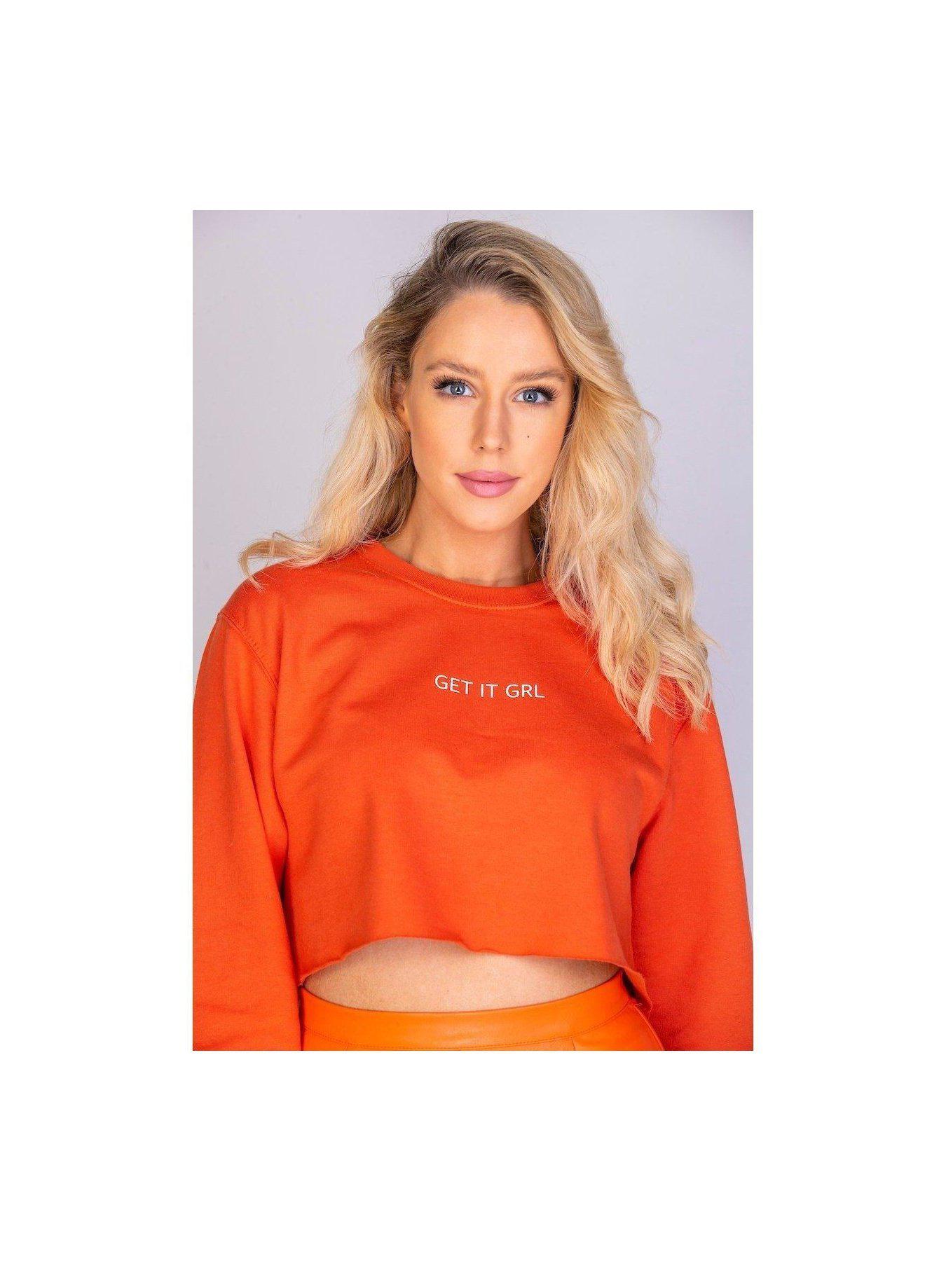 GET IT GRL cropped sweatshirt in orange