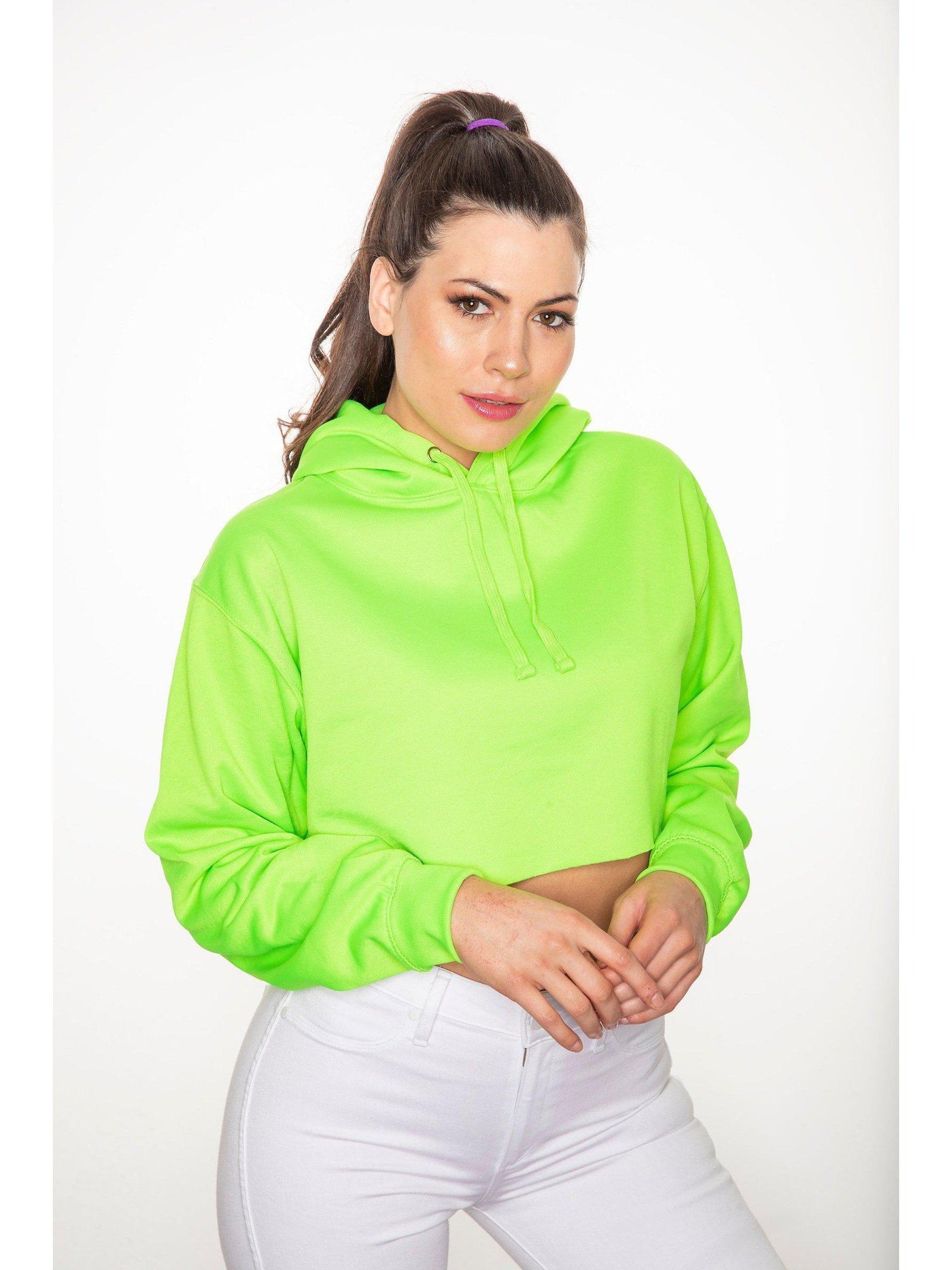 NEON green cropped hoodie