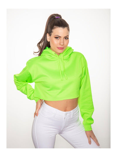 NEON green cropped hoodie