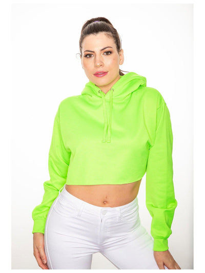 NEON green cropped hoodie