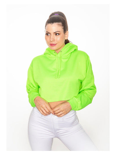 NEON green cropped hoodie