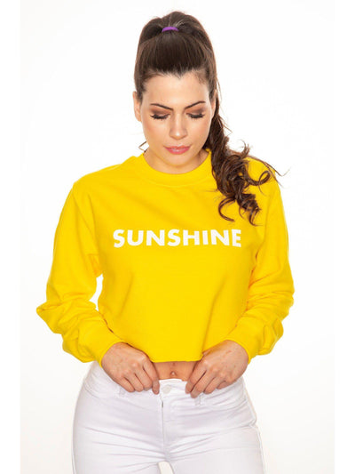 SUNSHINE cropped sweatshirt in yellow