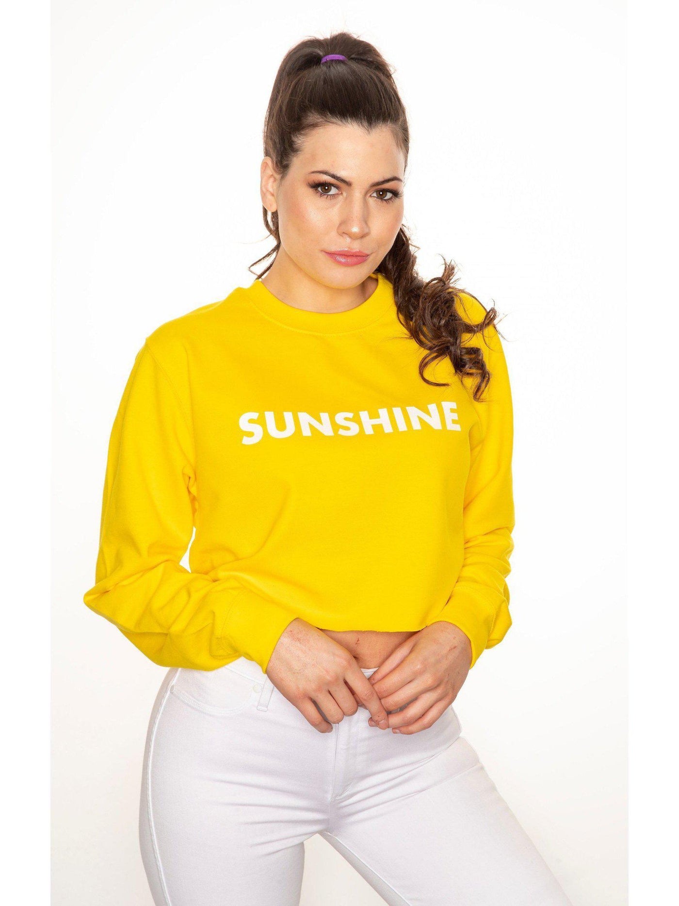 SUNSHINE cropped sweatshirt in yellow