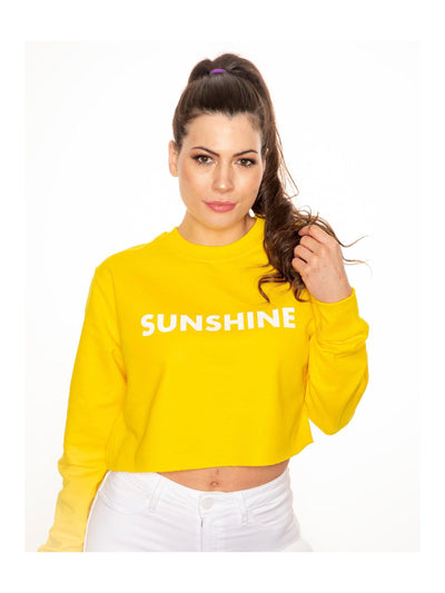 SUNSHINE cropped sweatshirt in yellow