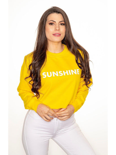 SUNSHINE cropped sweatshirt in yellow