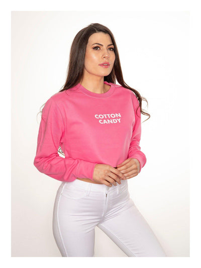 COTTON CANDY cropped sweatshirt in pink