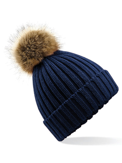 Faux Fur Pom Pom Beanie Hat