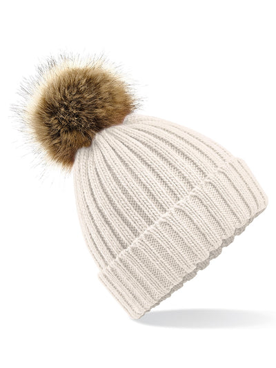 Faux Fur Pom Pom Beanie Hat