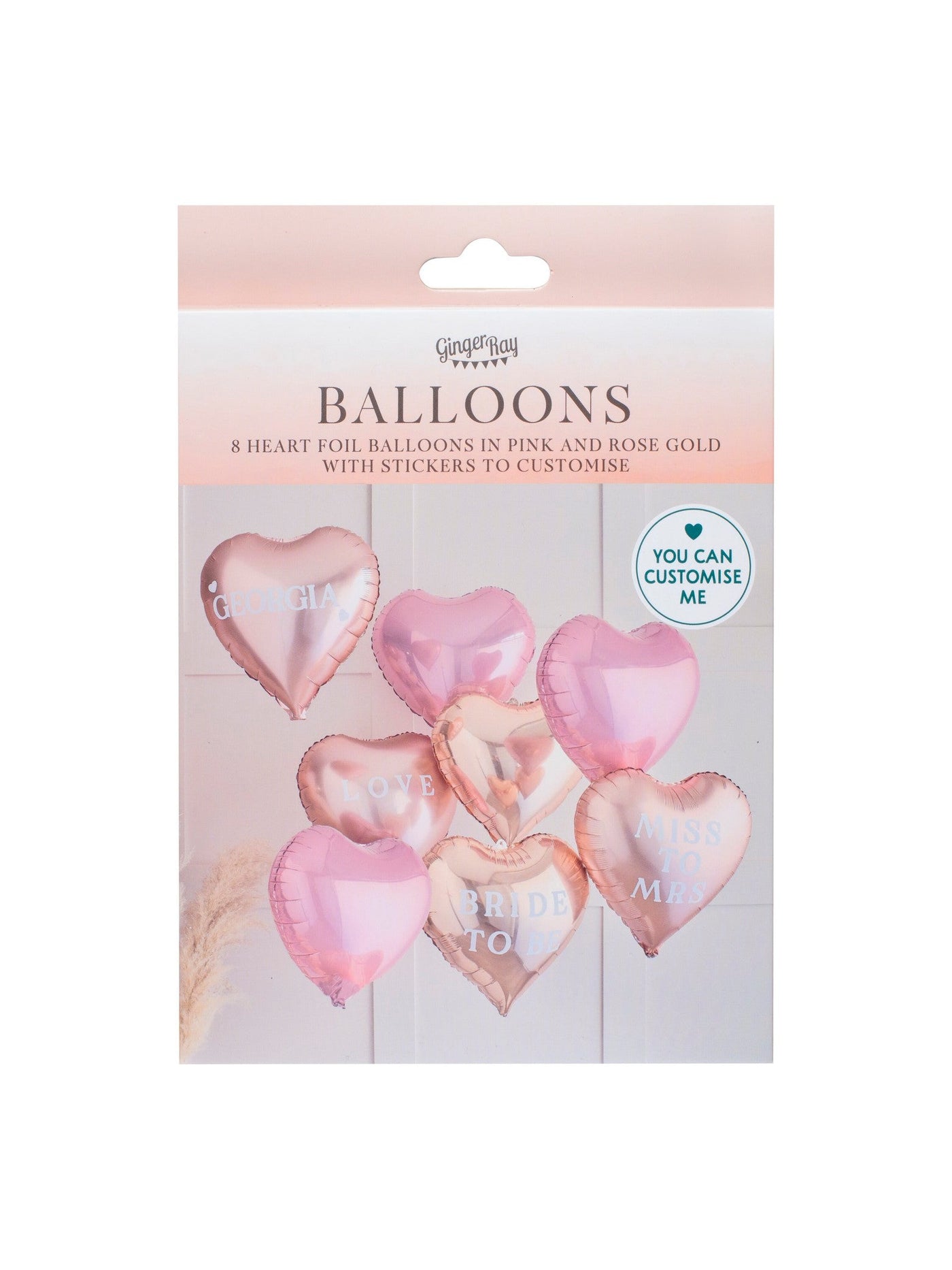 Customisable heart Balloons with Stickers