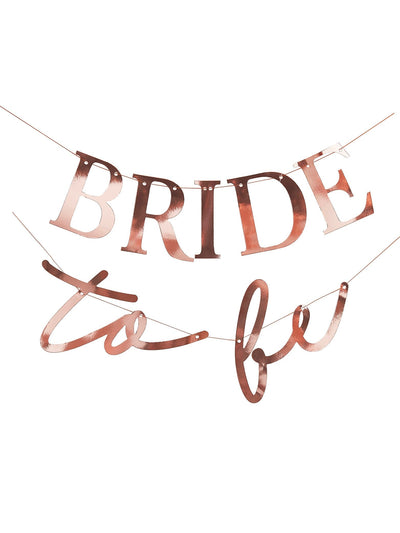 Rose Gold Bride to Be Hen Party Banner