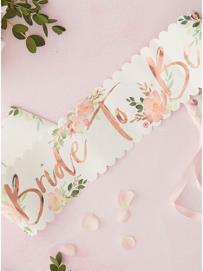Floral "Bride to Be" Hen Party Sash