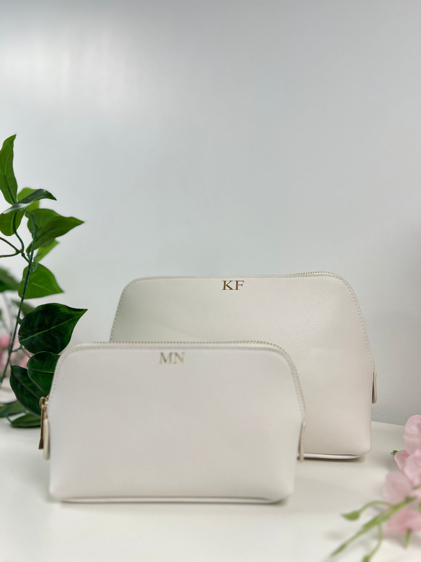 Personalised Cosmetic bag with small monogram