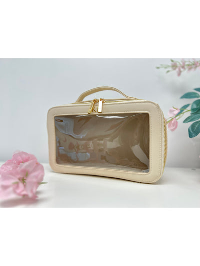 Personalised Travel Vanity Case with Clear Top