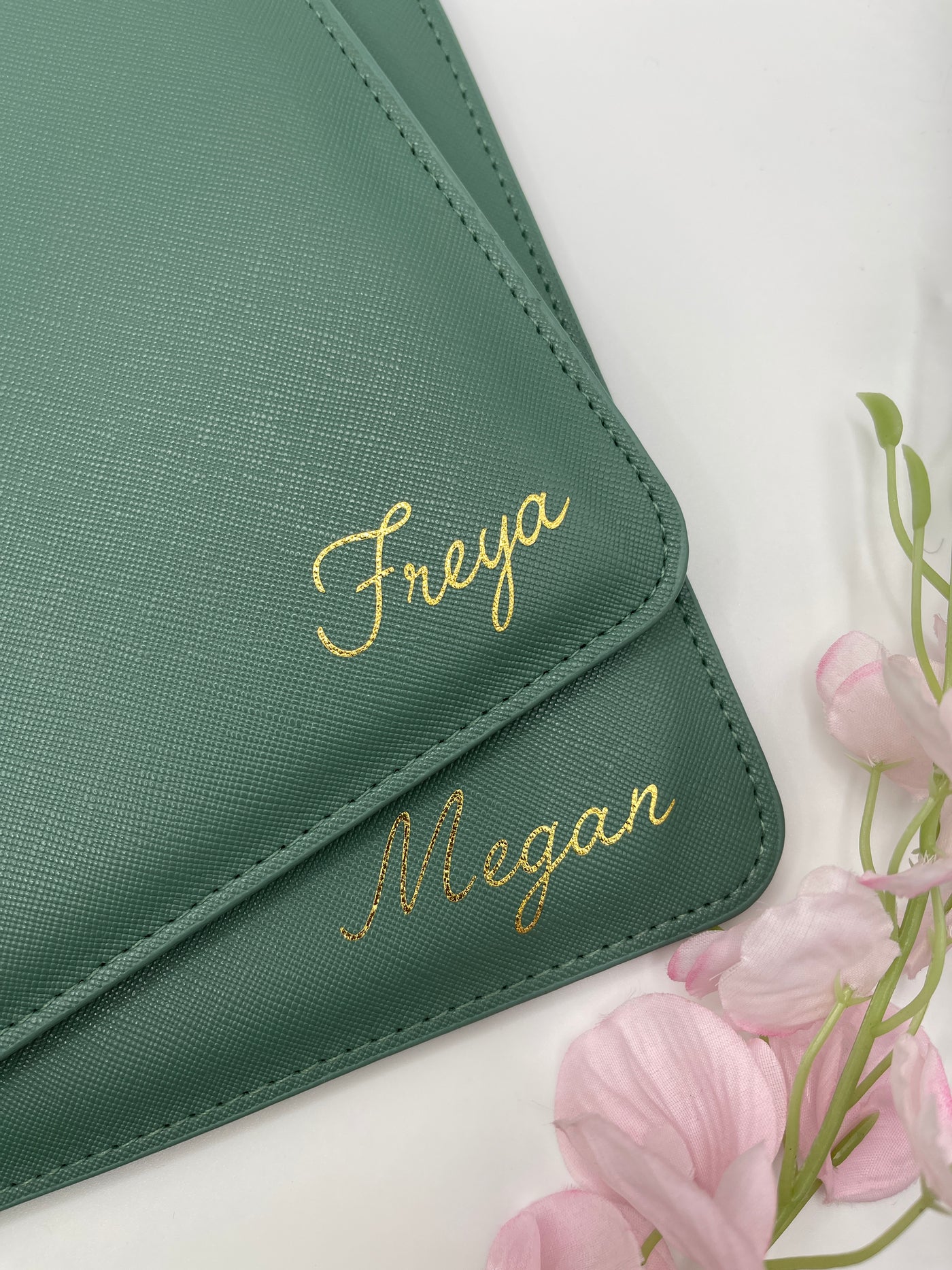 Personalised name clutch bag for bridesmaid gift
