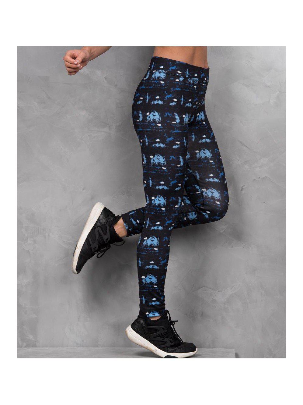 Abstract Blue gym leggings