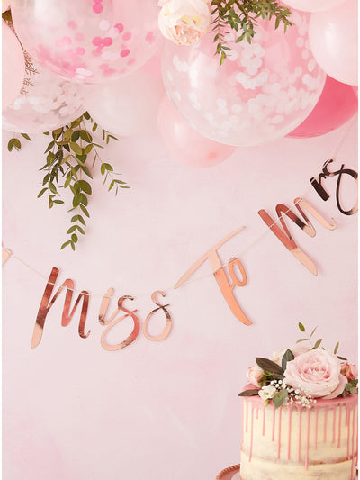 Miss To Mrs Rose Gold Hen Party Bunting