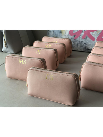 Personalised make-up bag with gold foil monogram