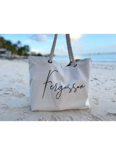 Personalised Beach Tote Bag with name