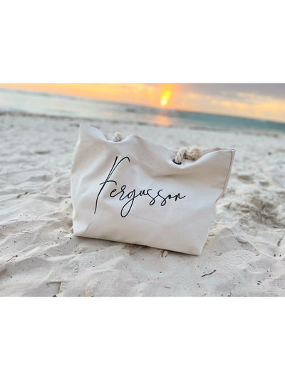 Personalised Beach Tote Bag with name