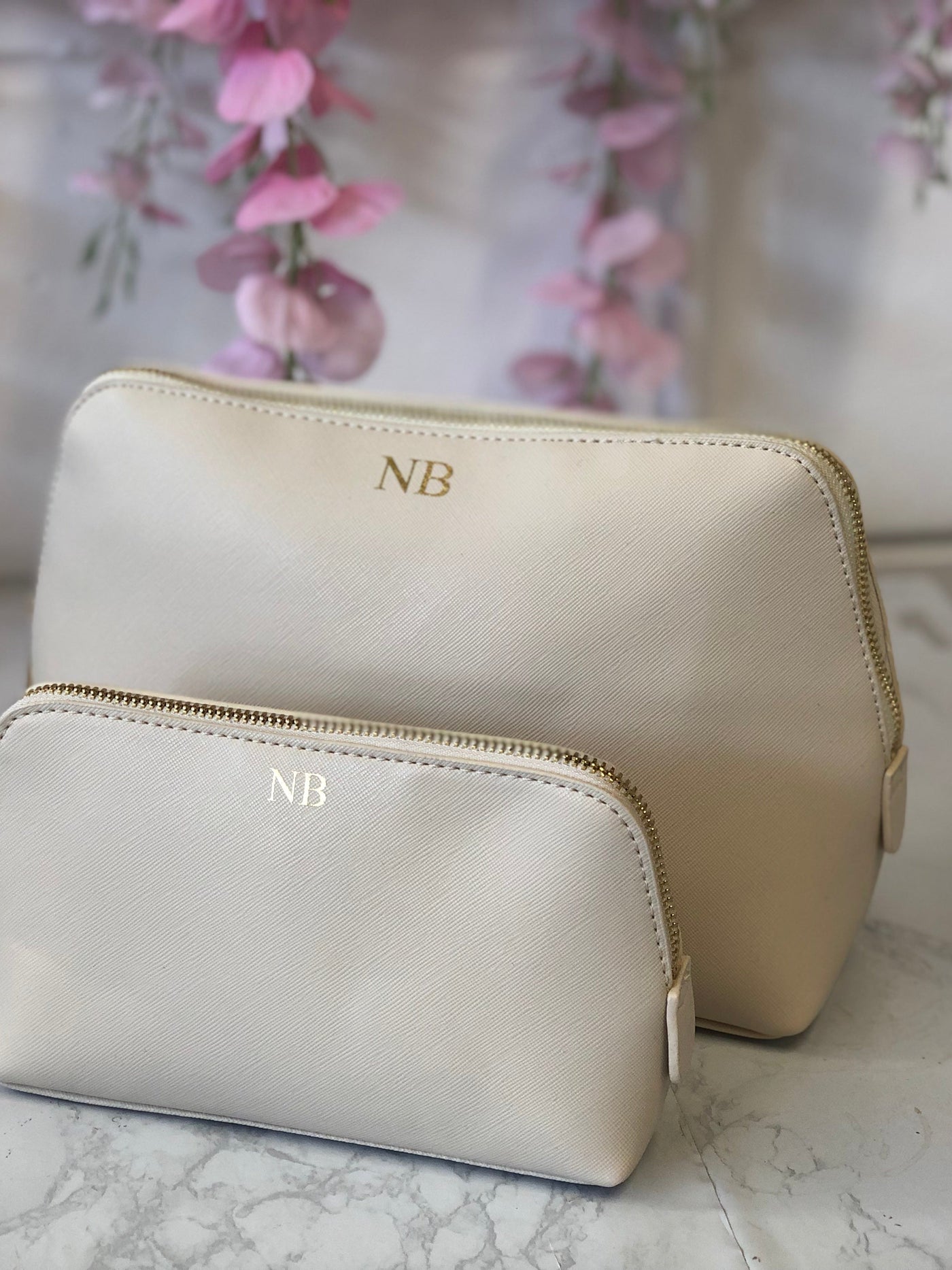 Personalised Cosmetic bag with small monogram