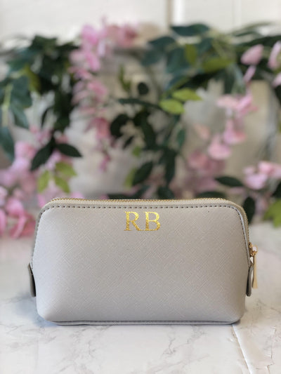 Personalised make-up bag with gold foil monogram