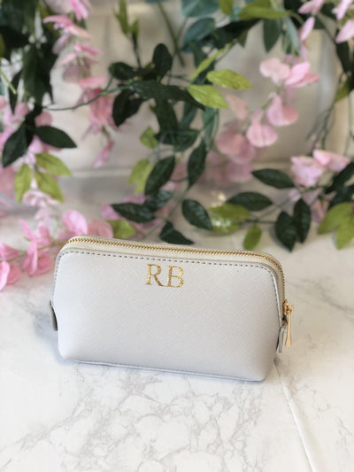 Personalised make-up bag with gold foil monogram