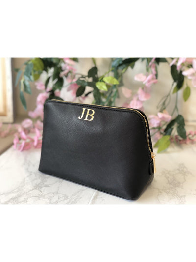 Personalised make-up bag with gold foil monogram