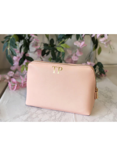 Personalised make-up bag with gold foil monogram